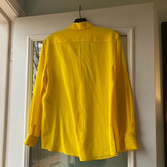 Givenchy Vibrant Yellow Silk Crepe Button Down - Picture 3 of 9
